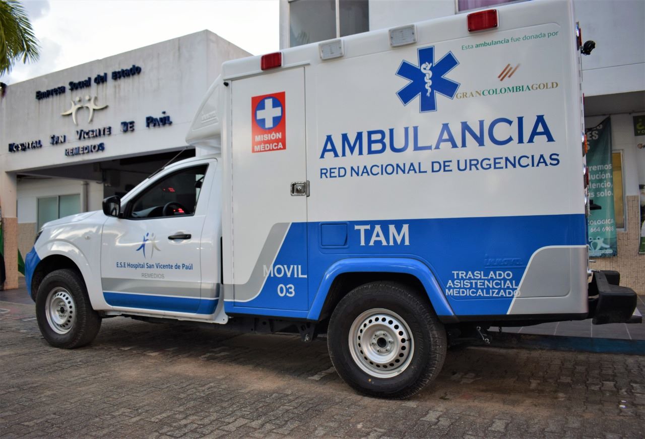 GRAN COLOMBIA GOLD ENTREGA AMBULANCIAS MEDICALIZADAS A HOSPITALES DE REMEDIOS Y SEGOVIA, ADEMÁS DE INSUMOS MÉDICOS Y EQUIPO DE AUDIOMETRÍA